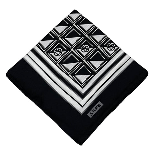 Aker İpek Eşarp - 8968713-912 Siyah Ekru Twill