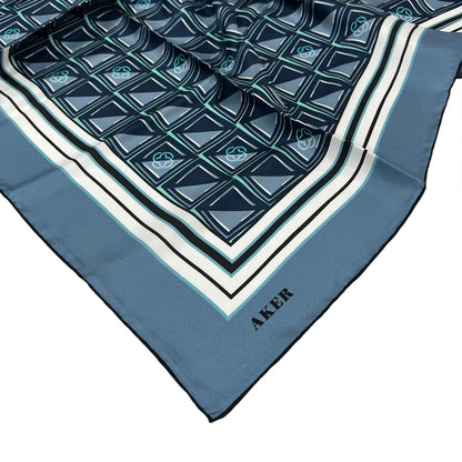 Aker İpek Eşarp - 8968713-913 Metalik Mavi Twill