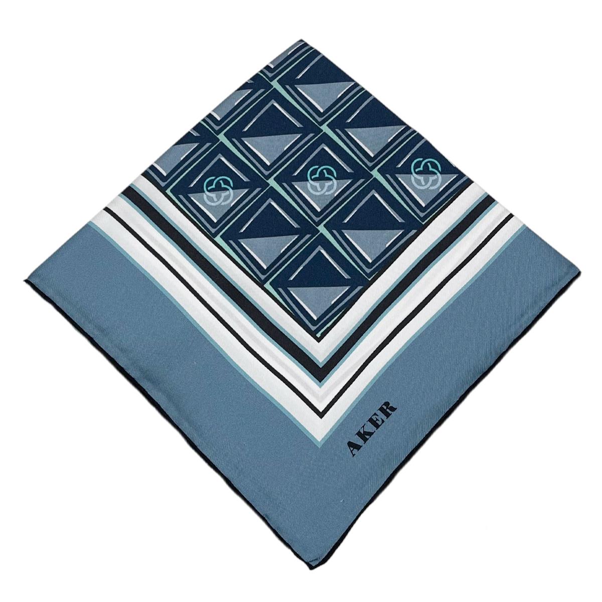 Aker İpek Eşarp - 8968713-913 Metalik Mavi Twill
