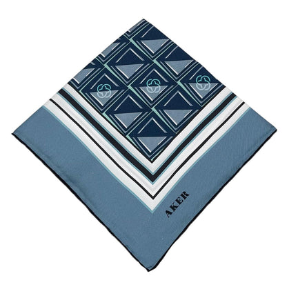 Aker İpek Eşarp - 8968713-913 Metalik Mavi Twill