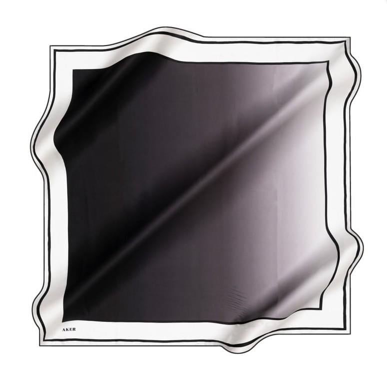 Aker İpek Eşarp - 8972713-912 Siyah Ekru Twill