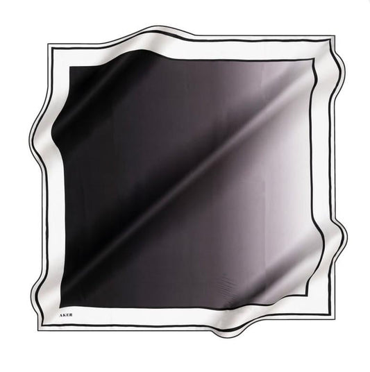Aker İpek Eşarp - 8972713-912 Siyah Ekru Twill