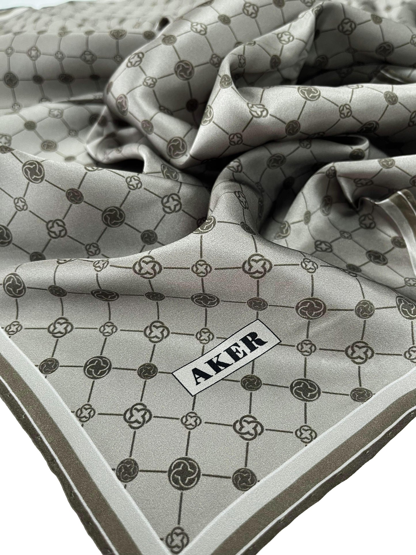Aker İpek Eşarp - 8981713-931 Gri Yeşil Twill