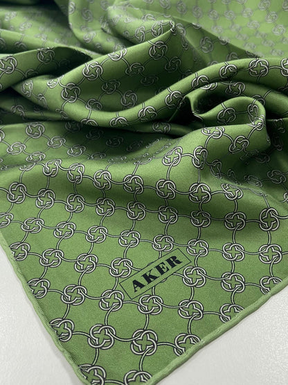 Aker İpek Eşarp - 8991713-951 Yeşil Twill