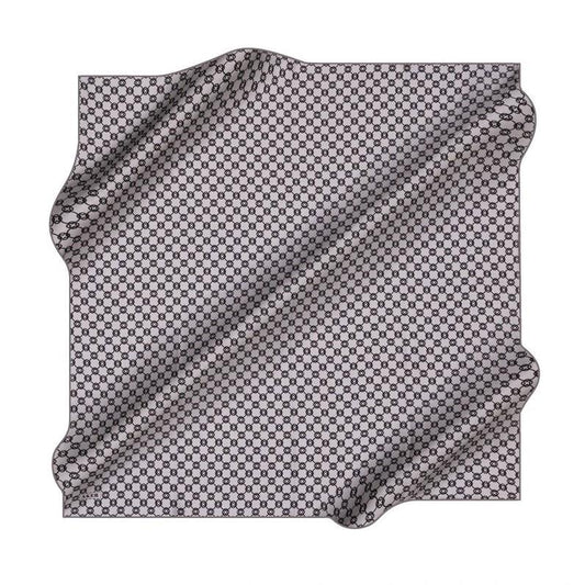 Aker İpek Eşarp - 8991713-972- Gümüş Siyah Twill