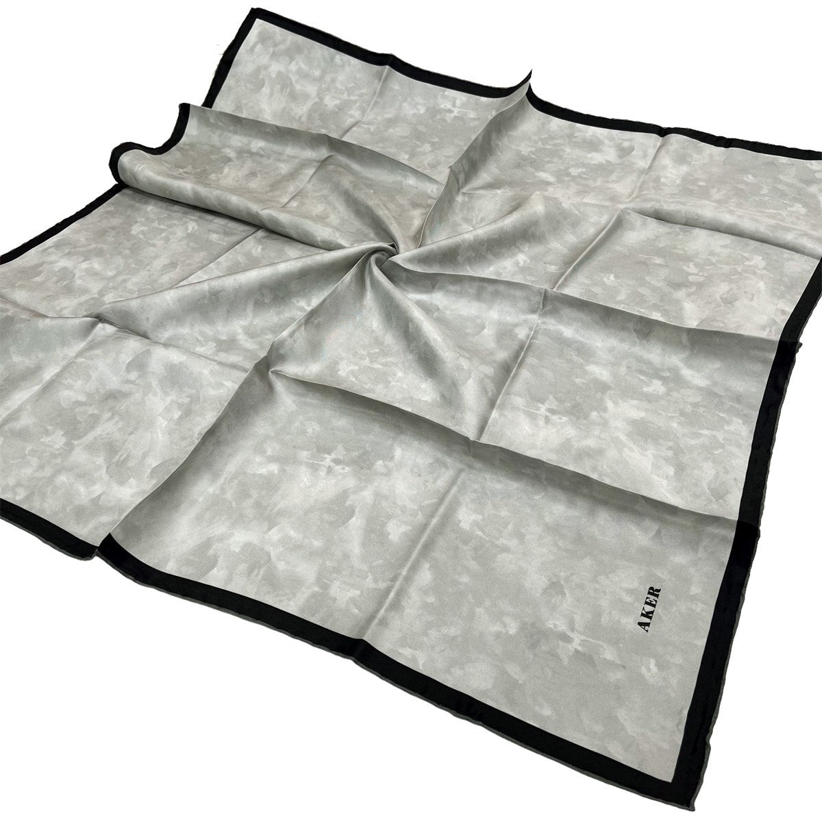 Aker İpek Eşarp - 7208713-974 Gri Siyah Twill