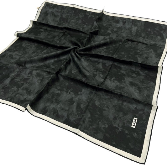Aker İpek Eşarp - 7208713-912 Siyah Krem Twill