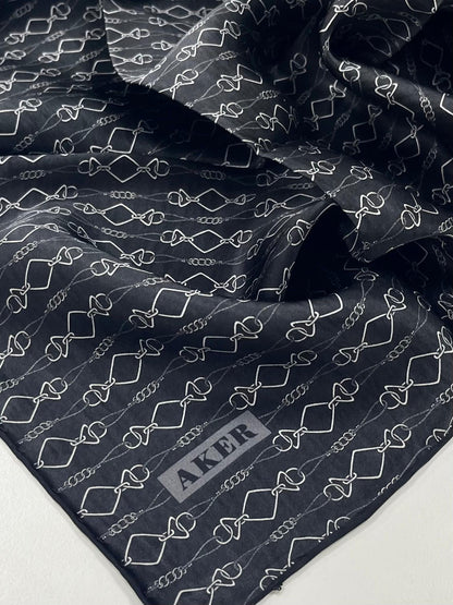 Aker İpek Eşarp - 8985713-911 Siyah Twill