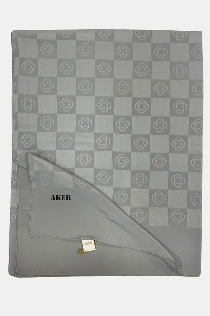 Aker Monogram Şal - Yeni Dama Desenli - Açık Füme 972