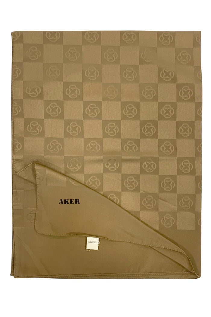 Aker Monogram Şal - Yeni Dama Desenli - Açık Vizon 933