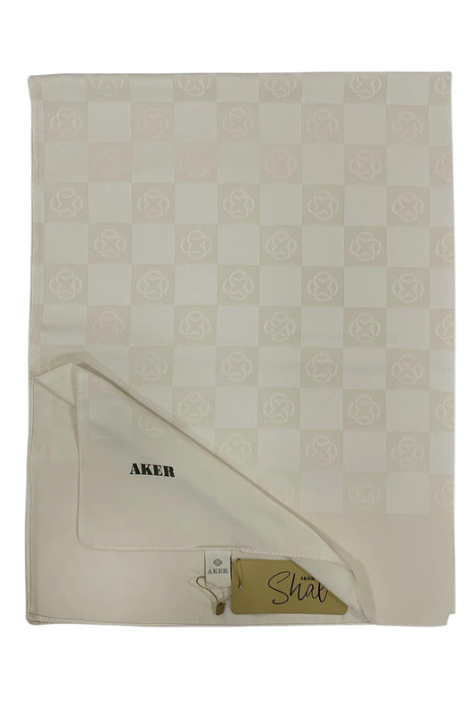 Aker Monogram Şal - Yeni Dama Desenli - Krem 912