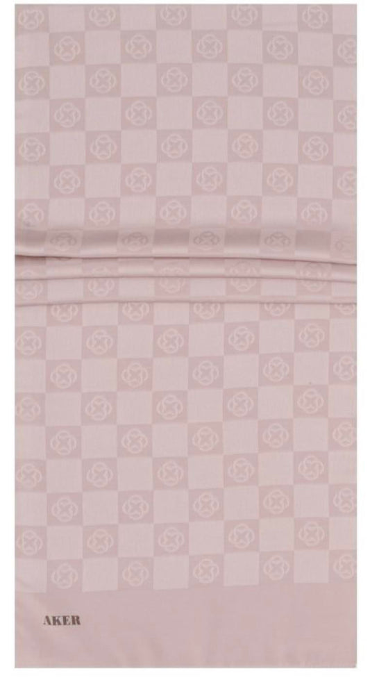Aker Monogram Şal - Yeni Dama Desenli - Pudra 991