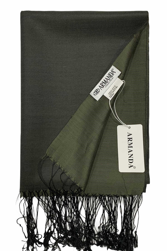 Armanda İpek Şal - Siyah Haki