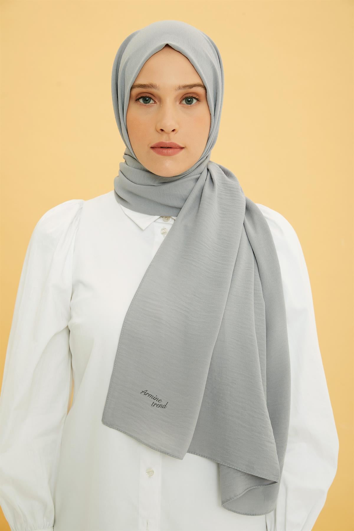 Armine Caz Şal - Açık Gri 4029