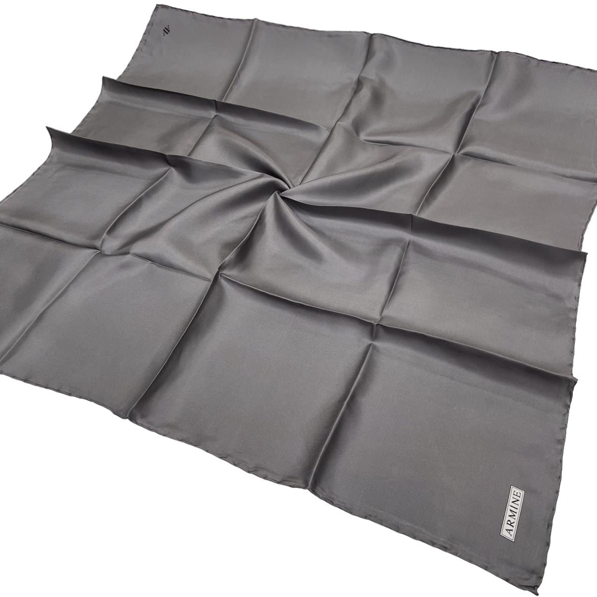 Armine Düz İpek Eşarp - 131 Füme Twill