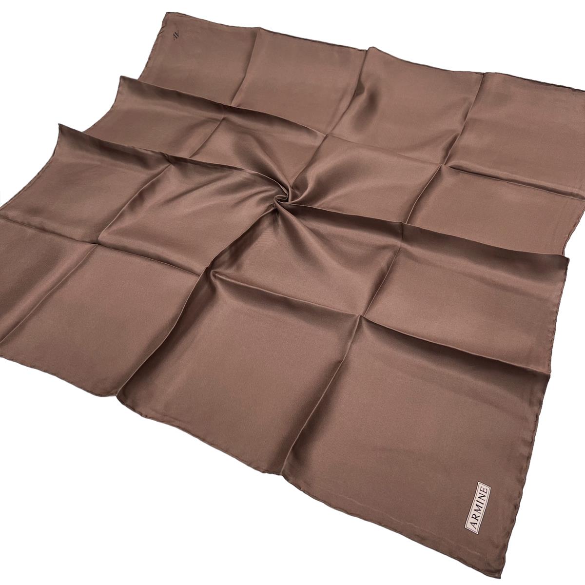 Armine Düz İpek Eşarp - 142 Cappuccino Twill