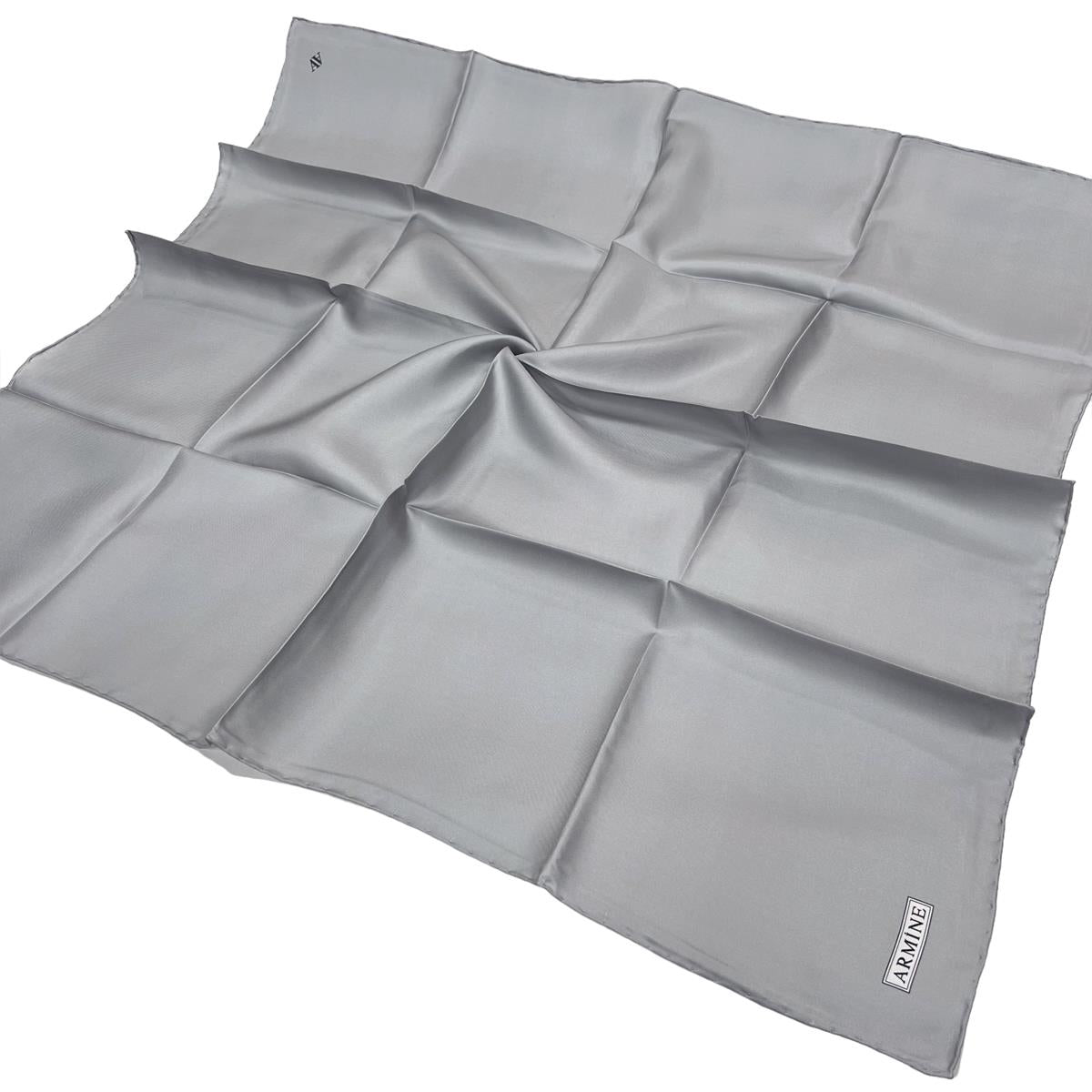 Armine Düz İpek Eşarp - 162 Gri Twill