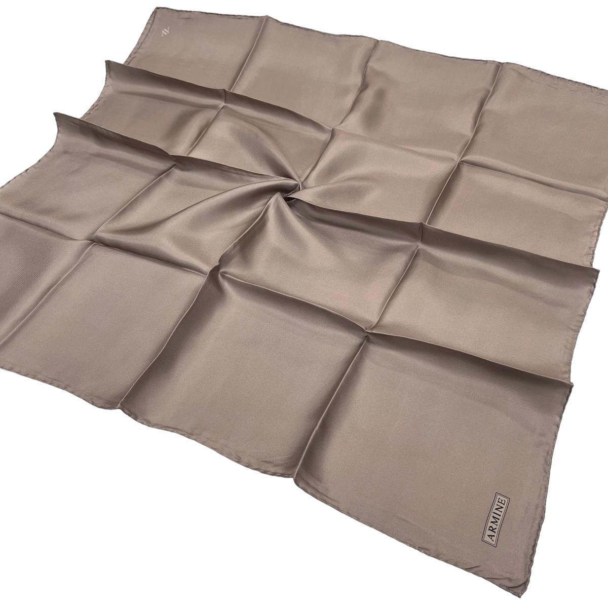 Armine Düz İpek Eşarp - 32 Koyu Taş Twill
