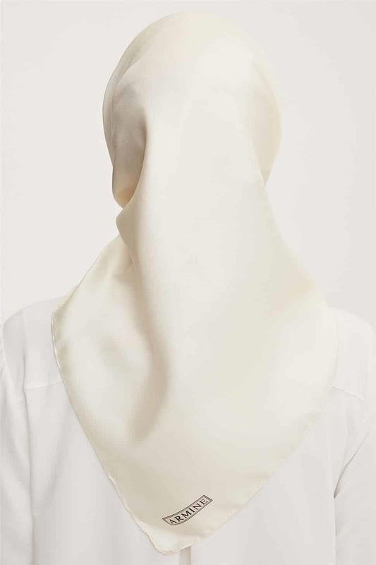 Armine Düz İpek Eşarp - 67 Ekru Twill