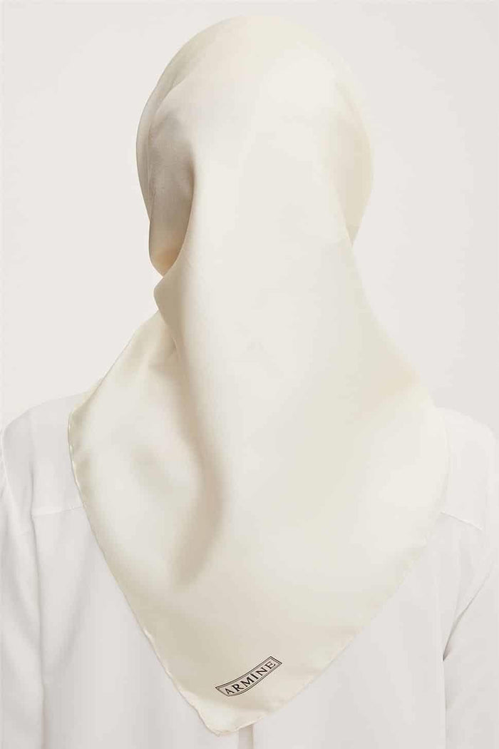 Armine Düz İpek Eşarp - 67 Ekru Twill