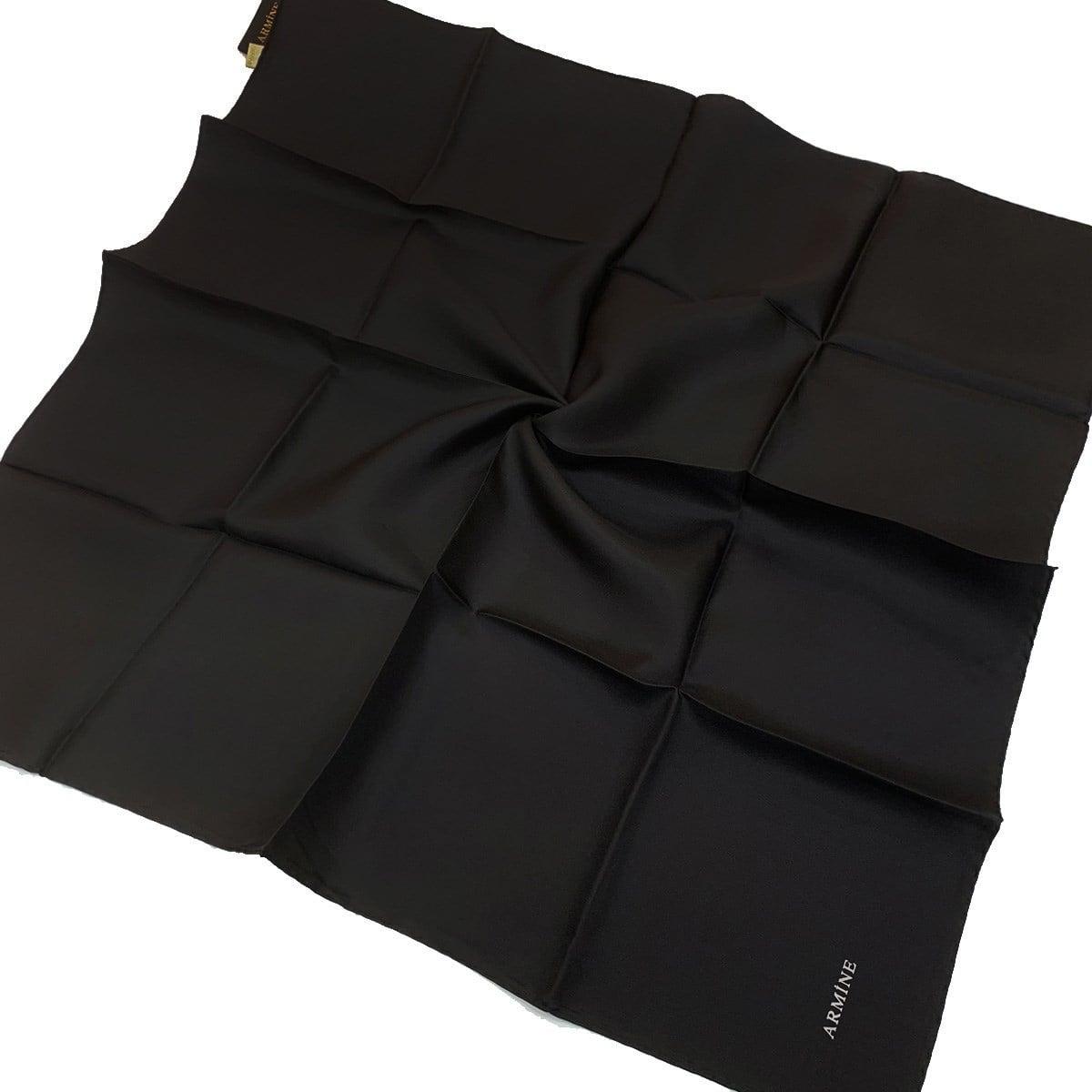 Armine Düz İpek Eşarp - 1001 Siyah Twill