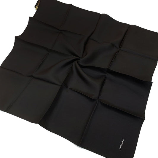 Armine Düz İpek Eşarp - 1001 Siyah Twill