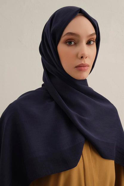Armine Düz Lyocell Şal - Lacivert 02