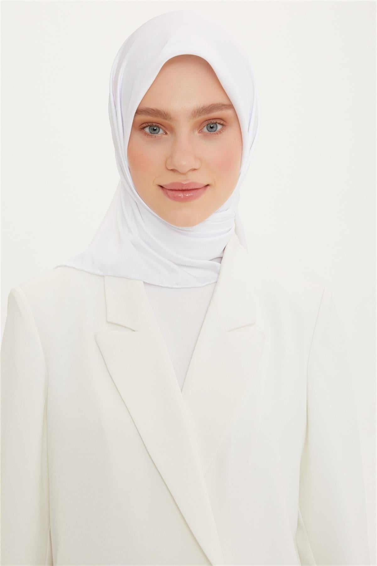 Armine Düz Twill Eşarp - Beyaz 147