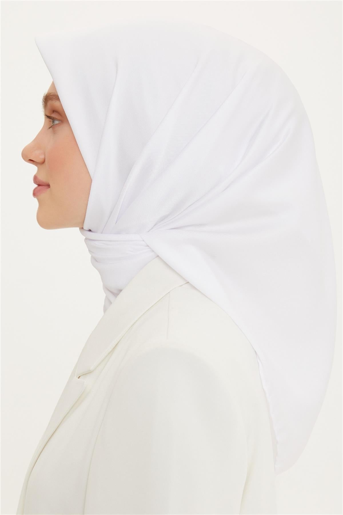 Armine Düz Twill Eşarp - Beyaz 147