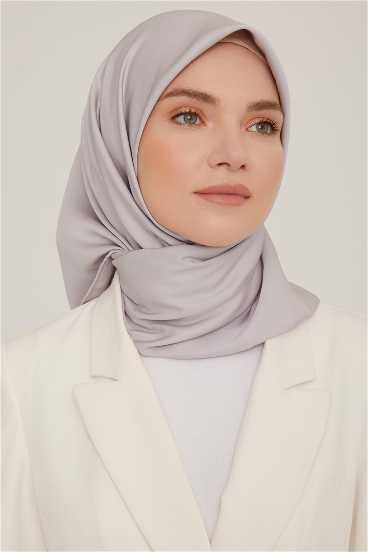 Armine Düz Twill Eşarp - Gümüş 766