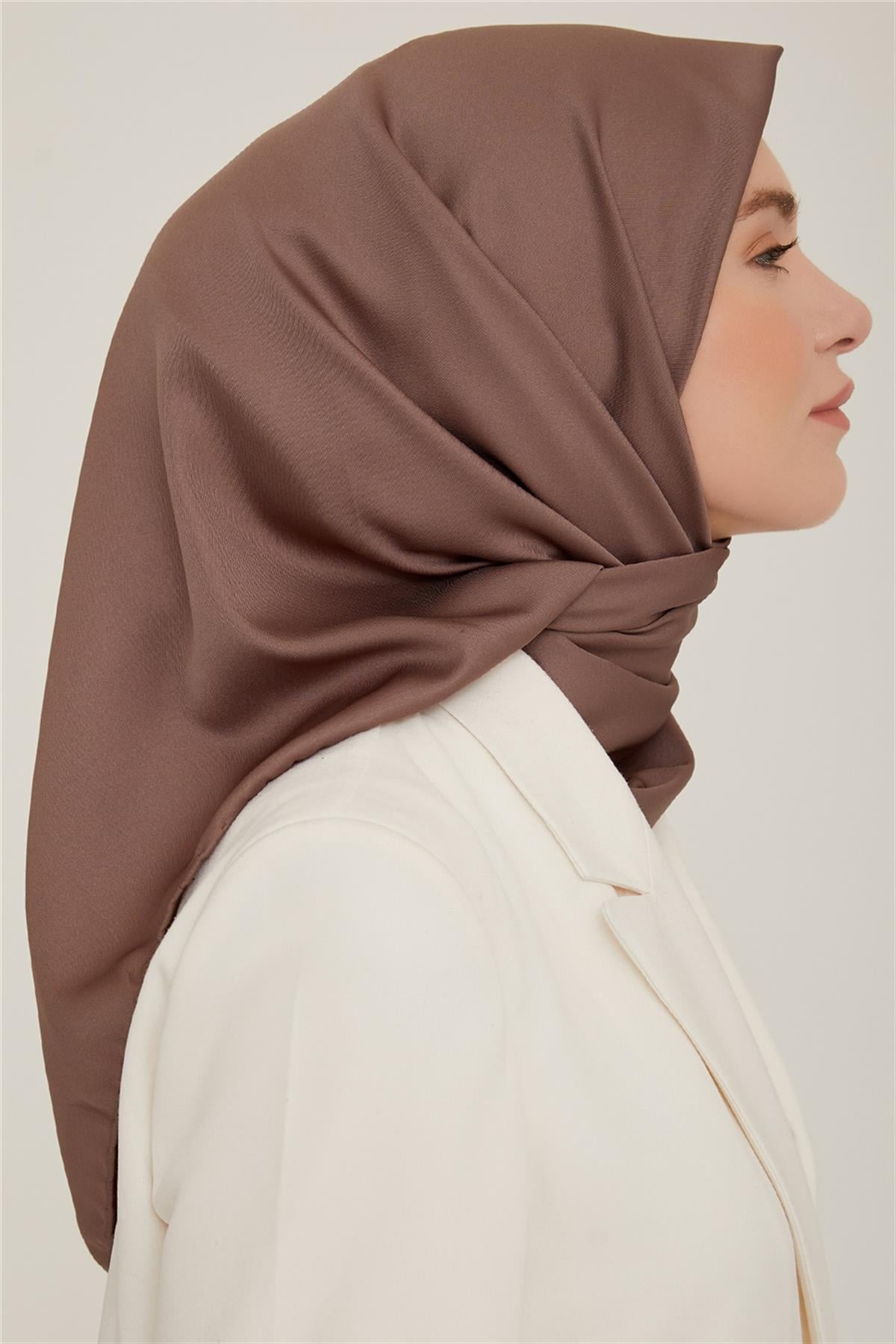 Armine Düz Twill Eşarp - Koyu Vizon 783