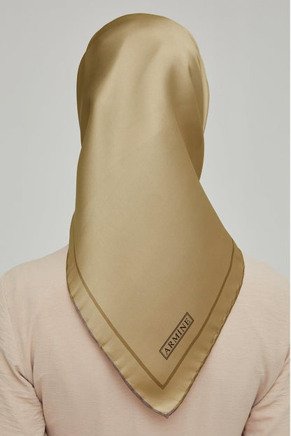 Armine İpek Eşarp 2022 Kış 8668-10 Gold Twill