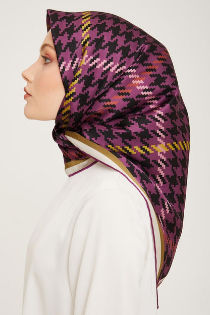 Armine İpek Eşarp 2024 Kış - 9000-55 Mürdüm Twill
