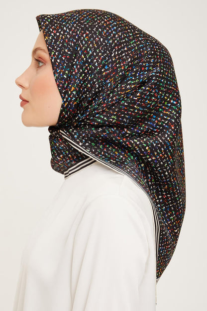 Armine İpek Eşarp Nostalji - 9013-09 Siyah Twill
