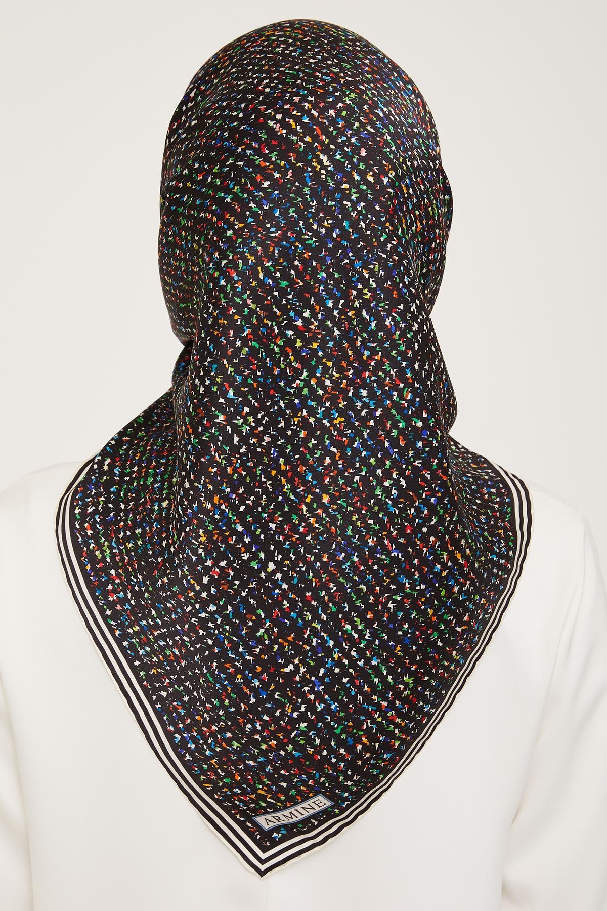 Armine İpek Eşarp Nostalji - 9013-09 Siyah Twill
