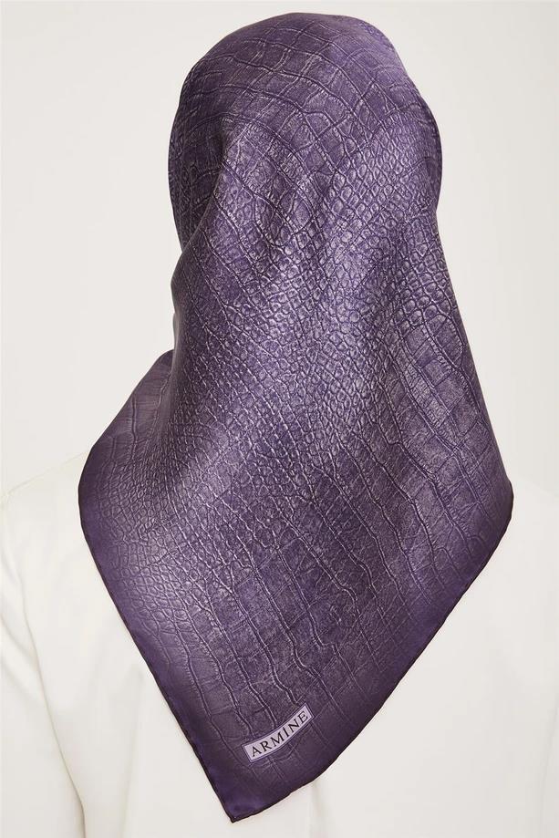 Armine İpek Eşarp 2024 Kış - 9030-01 Mor Twill