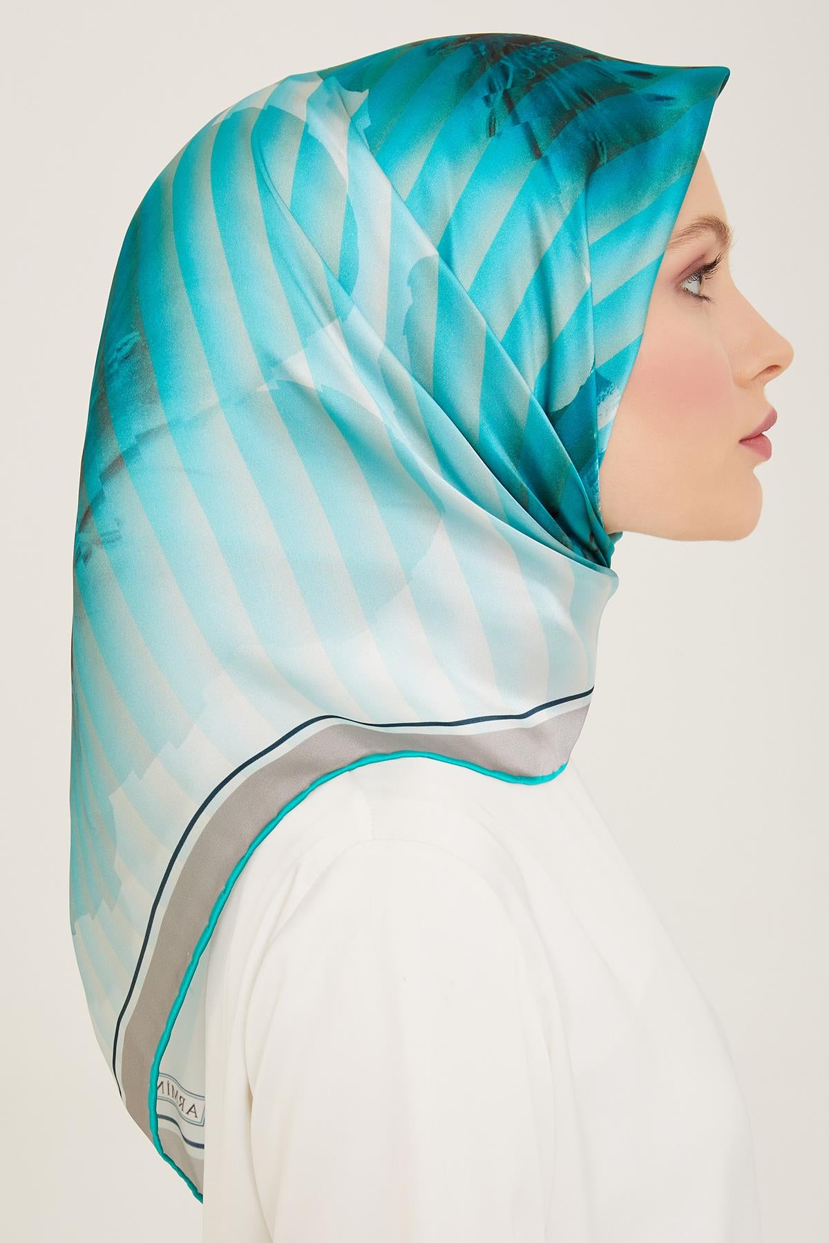 Armine İpek Eşarp 2024 Yaz - 9100-34 Mint Twill