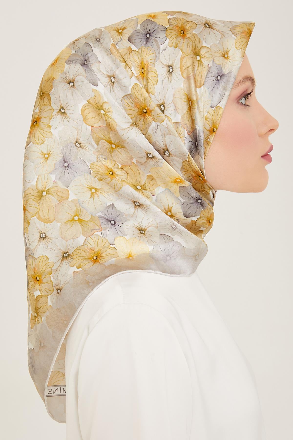 Armine İpek Eşarp 2024 Yaz - 9108-34 Soft Taş Twill