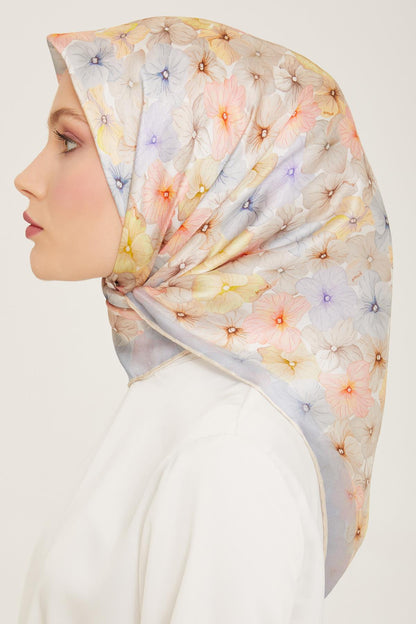 Armine İpek Eşarp 2024 Yaz - 9108-36 Bebe Mavi Twill