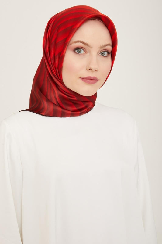 Armine İpek Eşarp 2024 Yaz - 9150-32 Kırmızı Sura