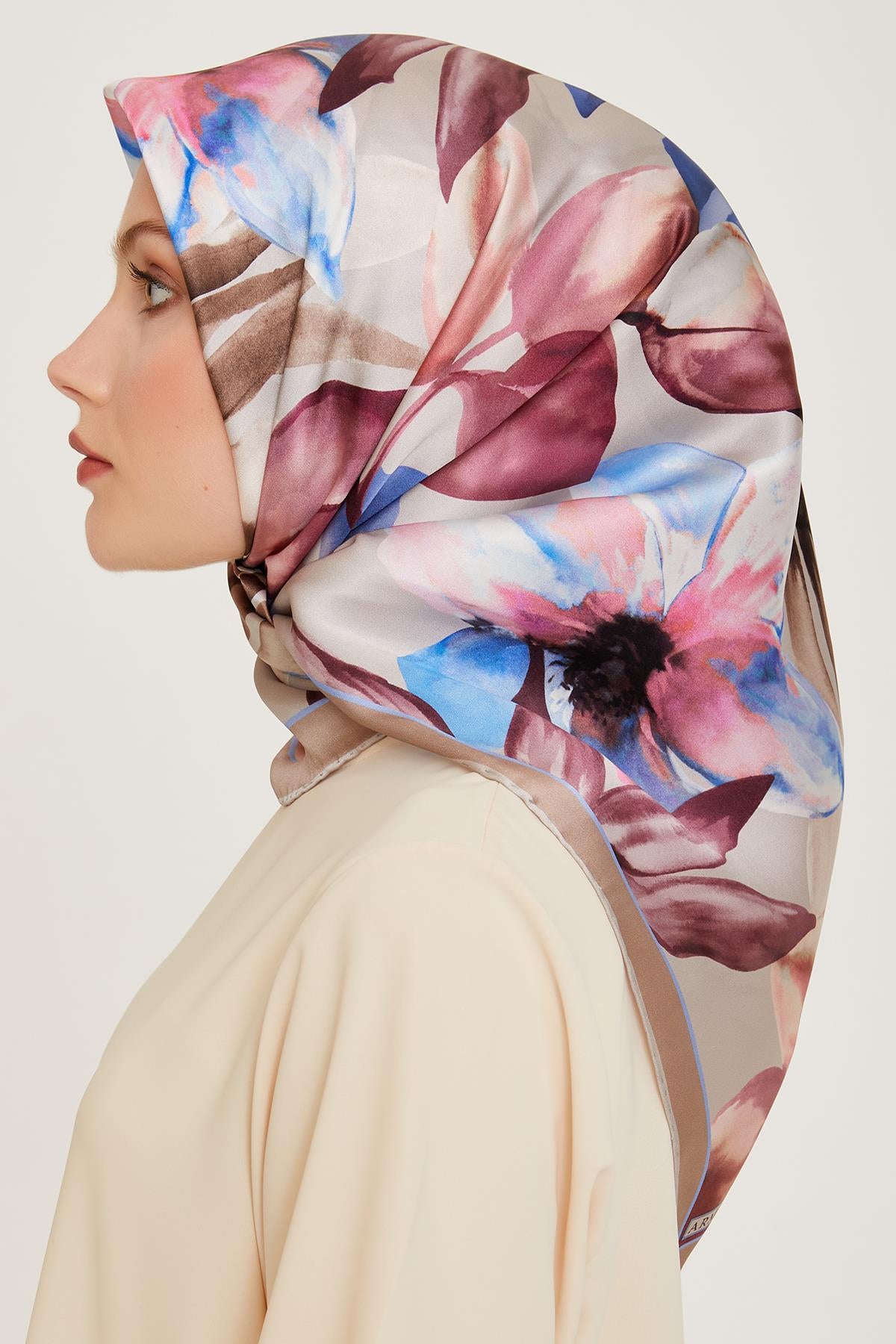 Armine İpek Eşarp 2025 Kış - 9205-07 Koyu Taş Mürdüm Twill