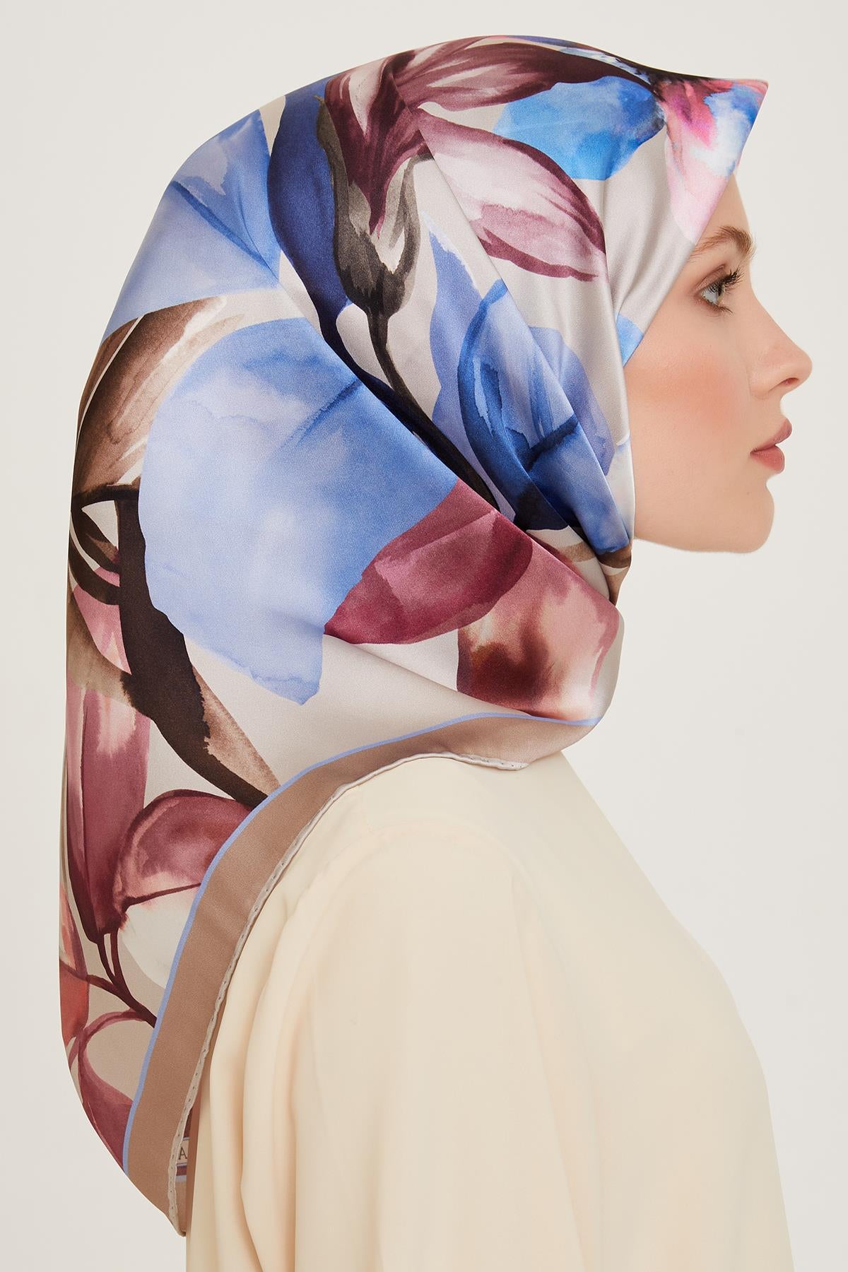 Armine İpek Eşarp 2025 Kış - 9205-07 Koyu Taş Mürdüm Twill