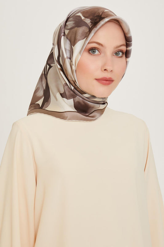 Armine İpek Eşarp 2025 Kış - 9205-33 Ekru Twill