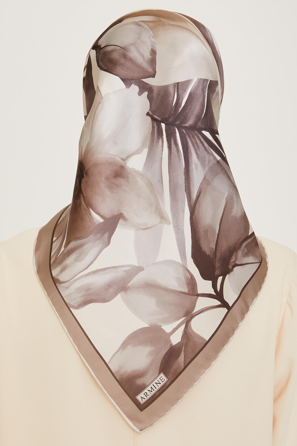 Armine İpek Eşarp 2025 Kış - 9205-33 Ekru Twill