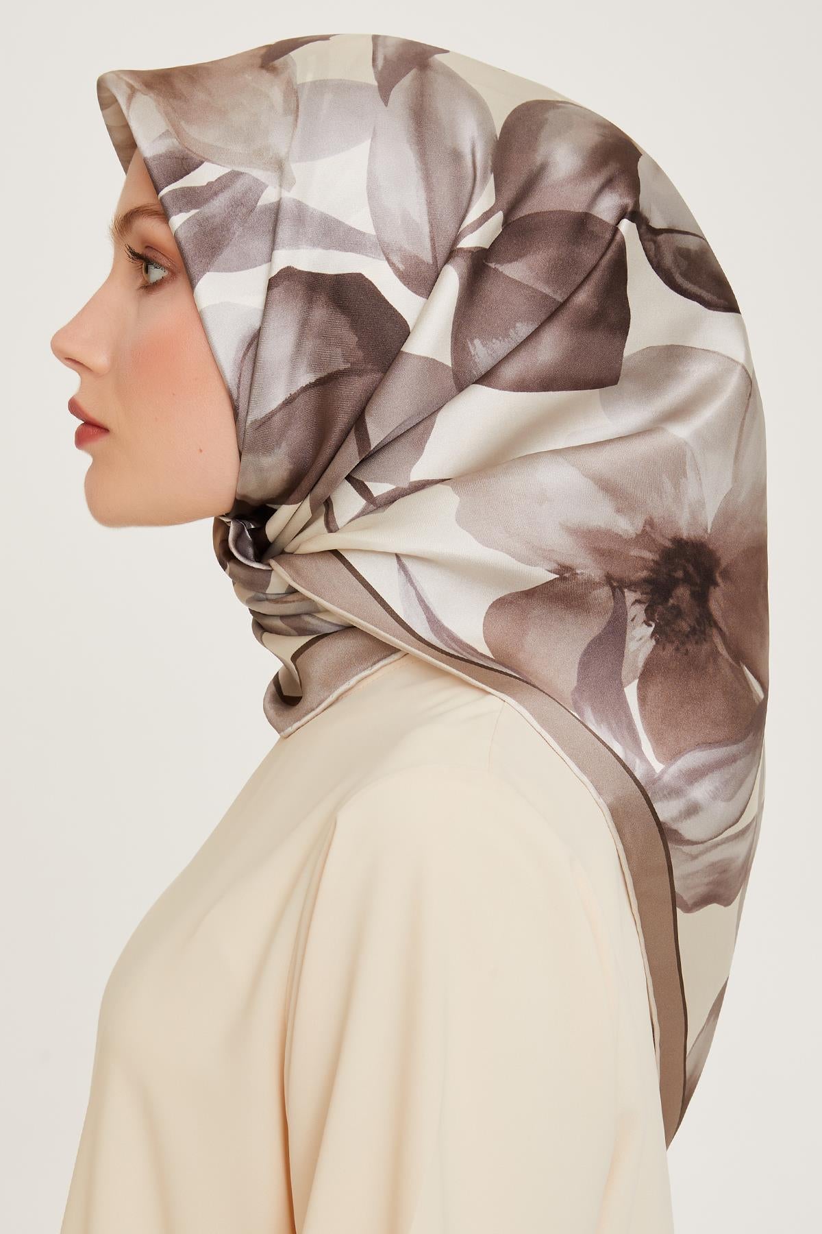 Armine İpek Eşarp 2025 Kış - 9205-33 Ekru Twill
