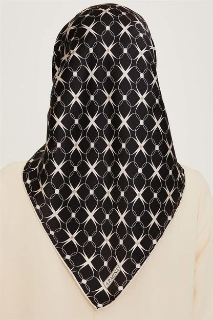 Armine İpek Eşarp 2025 Kış - 9207-04 Siyah Twill