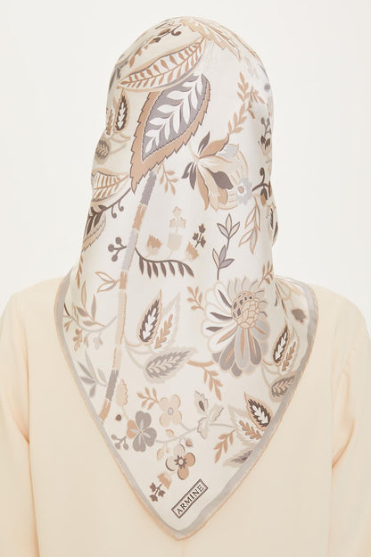 Armine İpek Eşarp 2025 Kış - 9227-85 Bej Twill