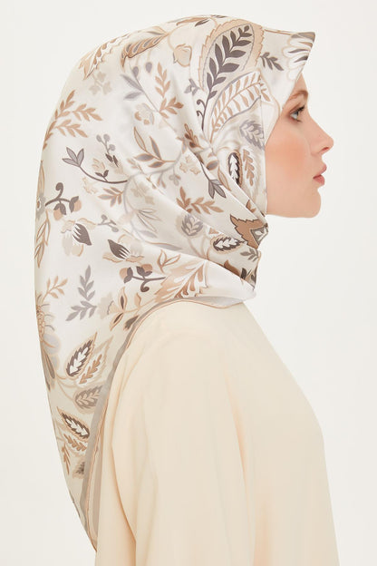 Armine İpek Eşarp 2025 Kış - 9227-85 Bej Twill