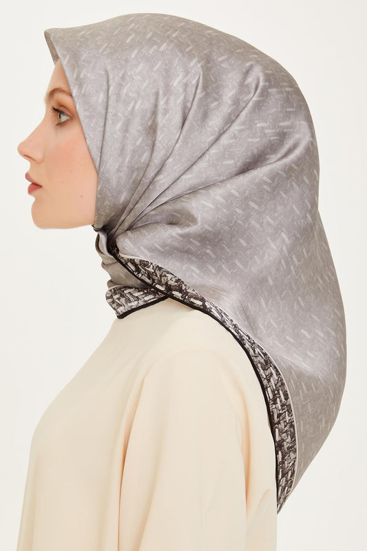 Armine İpek Eşarp 2025 Kış - 9230-02 Açık Gri Twill