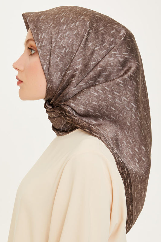 Armine İpek Eşarp 2025 Kış - 9230-86 Koyu Gri Twill